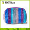 Promotional PVC rainbow color cosmetic bags glitter cosmetic packing